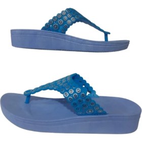 Resim Gezer Kadın Mavi Taş Desenli Parmak Arası Günlük Şık Terlik GEEZR66-06 