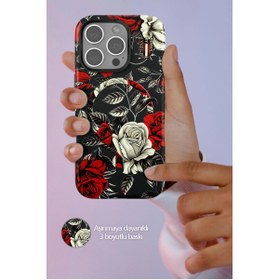 Resim Practials Onegif İphone 14 Pro Max Flower Series Magsafe Kapak - Gri 