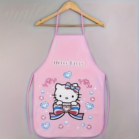 Resim 1 adet Sanrio for hello kitty Ayarlanabilir Önlük, Şık Pembe Kurdele ve Kalp Tasarımı, Pişirme, Fırıncılık, Boyama, El Sanatları için Dayanıklı Plastik Mutfak Önlüğü - Hafif, Kolay Temizlenebilir, Mutfak Önlüğü | Eğlenceli Tasarım | Dayanıklı Önlük 