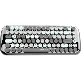 Resim Everest KB-BT09 Parry Siyah/gri Bluetooth+ 2.4ghz Q Yuvarlak Tuşlu Mekanik Klavye Kablosuz Klavye 