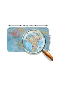 Resim Türkçe Eğitici Ülke Ve Başkent Okyanus Detaylı Atlası Dünya Haritası Duvar Sticker -60x105-3869 Renkli 