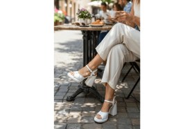 Resim Divolya Bello Beyaz Cilt ( 9 cm Topuk ) Platform Topuklu Günlük Ayakkabı 