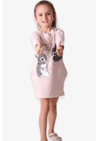 Resim Breeze Kız Çocuk Tunik Tavşan Desenli 1.5-5 Yaş, Bej 