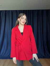 Resim Aec Prive Kadın Kırmızı Beli İnce Gösteren Şık Blazer Ceket - L 