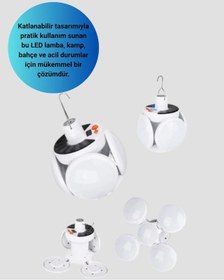 Resim Cosmotex Güneş Enerjili Katlanabilir 5 Kanatlı Solar Bahçe Lambası 