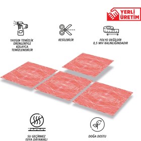 Resim Tink Kendinden Yapışkanlı Silinebilir Mermer 009 Desenli Pvc Karo 30X30 cm (4 Adet) 0,36 M2 