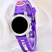 Resim Saattino Mor Silikon Kordon (04-09 Yaş) Takvimli Şirin Led Ekran Küçük Çocuk Kol Saat ST-304156 
