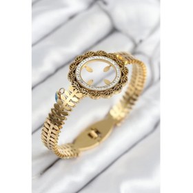 Resim 316L Çelik Zirkon Taşlı Çeyrek Takılabilir Gold Renk Kelepçe 