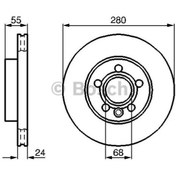Resim Bosch Fren Diski Ön 5d 280mm Havalı T4 90 03 Uyumlu 