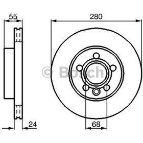 Resim Bosch Fren Diski Ön 5d 280mm Havalı T4 90 03 Uyumlu 