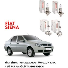 Resim FİAT SİENA 2001 MODEL ÖN UZUN-KISA 4 LÜ FAR AMPÜLÜ TAKIMI BOSCH 