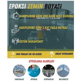 Resim Pamukkale 4530 Solventli Epoksi Zemin Boyası 21 Kg Ultramarin Mavi Ral 5002 Diğer 