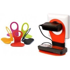 Resim Çokuygunuz Plastik Pratik Prize Takılan Raflı Cep Telefonu Tutucu Şarj Askısı 