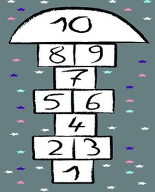 Resim Seksekli Erkek Çocuk Oyun Halısı Dekhera C6150 - 80X150 / Deri Taban 