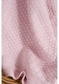 Resim Toffy Toz Pembe Düz Örgü Bebek Battaniyesi 100x100 Pembe 
