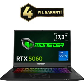 Resim Monster Tulpar T7 V26.2.8 Intel Core i7 13620H 64 GB RAM 1 TB SSD 8 GB RTX 5060 Freedos 17,3" FHD 144 Hz Oyun Bilgisayarı 