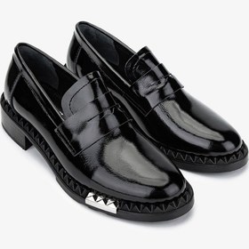 Resim Valmenti Kadın Hakiki Deri Siyah Rugan Loafer Ayakkabı 33 7800-1 Bn Ayk Sk24-25 Sıyah Krsk Rgn SIYAH RUGAN 