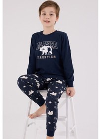 Resim Rolypoly Erkek Çocuk Lacivert Pijama Takımı 5274-48730 Lacivert 