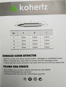 Resim kohertz BOZUK(HASARLI) VİDA SÖKÜCÜ(2080 HSS ÇELİĞİ) 