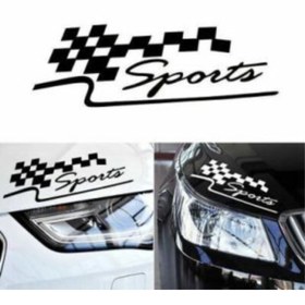 Resim nehay shop Sports Far Üstü Veya Kaporta özel yeni sticker Sağ-Sol Siyah 2 Adet 30*10 Cm 