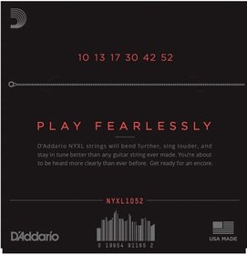 Resim D'Addario NYXL1052 NYXL Nickel Elektro Gitar Teli - Light/Heavy (10-52) 