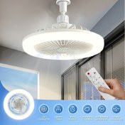 Resim XBATE 10 İnç Vida ile 5 Bıçaklı Akıllı Tavan Fanı Işığı Uzaktan Kumanda ile, 360° Dönen Mini E26/E27 Işık, 3000K-6500K Ayarlanabilir, 3 Rüzgar Hızı, Beyaz ve Kristal, Yatak Odası, Ofis, Banyo, Tavan Fanı Işığı, Tavan Fanı Işığı Ayarlanabilir, Uzaktan Kumanda Tavan Fanı 