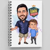 Resim Mükemmel Baba ve Oğlu Karikatürlü Defter 