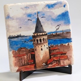 Resim Galata Kulesi Traverten Pano 