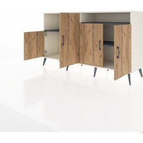 Resim Hyperion Konsol 5 Raflı 4 Kapaklı 176x44x99 Aytaşı-çam/antrasit Aytaşı-çam/antrasit 