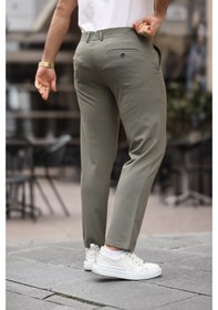 Resim Mero Life Erkek Haki Italyan Kesim Slim Fit Kaliteli Esnek Likralı Bilek Boy Kumaş Pantolon Haki 