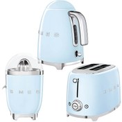 Resim Smeg Pastel Mavi Kettle 1x2 Ekmek Kızartma Makinesi ve Narenciye Sıkacağı Seti 
