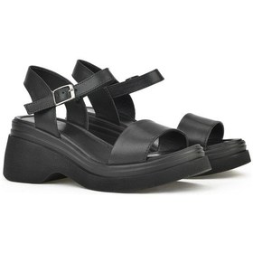 Resim Ziya, Kadın Hakiki Deri Topuklu Sandalet 141992z68002 Siyah 141992z68002 000 Siyah 