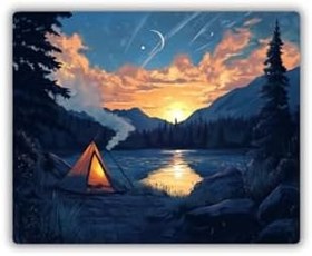 Resim Mousepad Kamp Manzarası Baskılı 22x18 cm Desenli, LH97326427901231231 