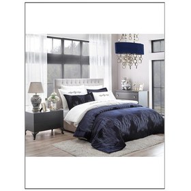 Resim Taç Çeyiz Seti Evimdeki Işıltı Estela Lacivert Çift Kişilik 12 Pa Lacivert 