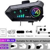 Resim AyrStore Y10 2X Motosiklet Kask İntercom Çift Eşleşme Rgb Işıklı Bluetooth Kulaklık 5,3 