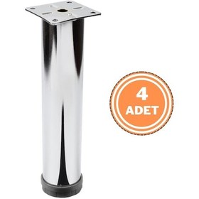 Resim 4 Adet Mobilya Ayağı Metal 20 Cm Alttan Ayarlı 42 Mm Krom Ayak 