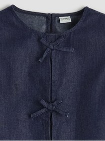 Resim LC Waikiki GÜLİS GİYİM'DEN Lacivert Fiyonk Detaylı Fırfırlı Kız Çocuk Jean Bluz 