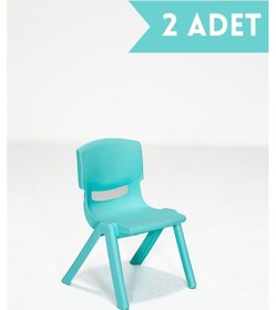 Resim Modalife Junior 2 Adet Kreş Anaokulu Çocuk Sandalyesi Sert Plastik Turkuaz 