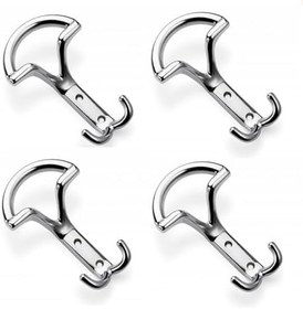 Resim Portmanto Askı Vestiyer Duvar Dolap Elbise Askısı Krom Lüx Eta Metal Mobilya Askısı 4 Adet 