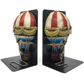 Resim Sıcak Hava Balonu Figürlü Dekoratif Kitap Tutucu 