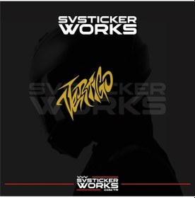 Resim Vertigo Yazılı Kask Sticker Tüm Kasklar Uyumlu Tek Yön 1 Adet Altın 