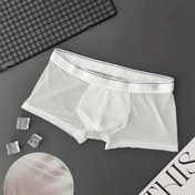 Resim Erkekler için Ultra İnce Buz Kaygan Lifli Boxer Külotlar - Yarı Şeffaf Nefes Alabilir İç Çamaşırı ile Serinletici Konfor, Orta Esnek Kumaş ve Makinede Yıkanabilir Tasarım, Pürüzsüz Dokulu 
