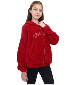 Resim Toontoy Kız Çocuk Peluş Hırka Bordo 