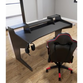 Resim Michael Brean Özel Tasarım Oyuncu ve Stüdyo Masası 150 cm Bardaklık ve Kulaklık Tutucu Hediye 