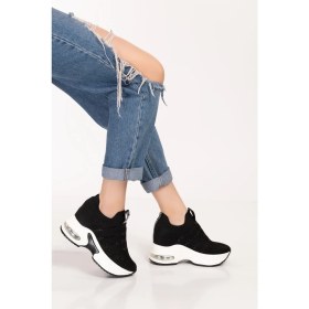 Resim Guja Kadın Siyah Taşlı Gizli Dolgu Topuk Sneakers 