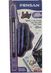 Resim Pensan Jel Kalem 2800 Mor Jely Glitter Simli 12'li Paket Diğer 
