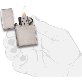Resim Zippo Çakmak 200 Classic Brushed Chrome Lighter Fırçalanmış Krom 