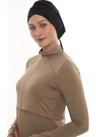 Resim Hürrem Bone Siyah Pratik Hazır Geçmeli Deniz Havuz Bonesi Swimmy Drapeli 2509 01 Siyah 