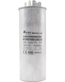 Resim Xkoren 50+5 Uf / 50x125 / 400v / 2+3+4 Pinli / Klima Kondansatörü 