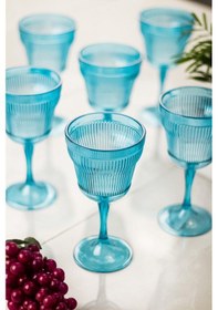 Resim Akrilik Aquamarin Tekli Kadeh & Su Meşrubat Kahve Yanı Bardağı 300 Ml Cam Değildir Mavi 